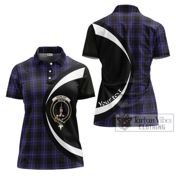 Dunlop Tartan Women's Polo Shirt with Family Crest Circle Style