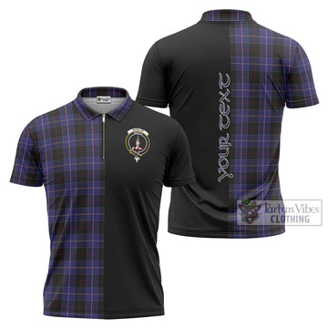 Dunlop Tartan Zipper Polo Shirt with Family Crest and Half Of Me Style