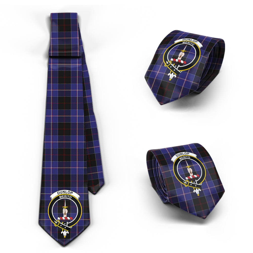 Dunlop Tartan Classic Necktie with Family Crest Necktie One Size - Tartan Vibes Clothing