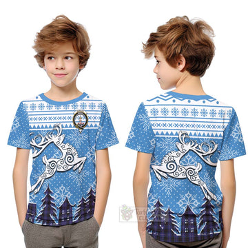 Dunlop Clan Christmas Kid T-Shirt Celtic Reindeer Style