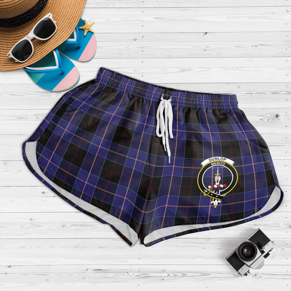 dunlop-tartan-womens-shorts-with-family-crest