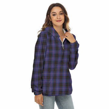 Dunlop Tartan Women's Borg  Half Zip Fleece Hoodie