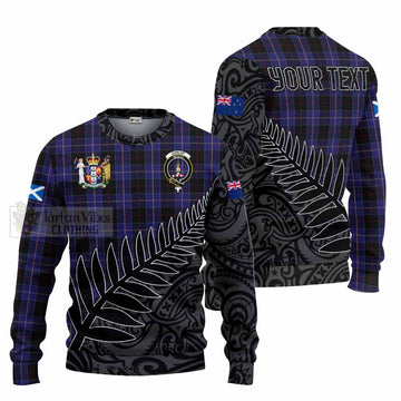 Dunlop Crest Tartan Knitted Sweater with New Zealand Silver Fern Half Style