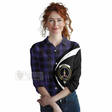 Dunlop Tartan Women's Casual Shirt with Family Crest Circle Style