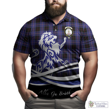 Dunlop Tartan Polo Shirt with Alba Gu Brath Regal Lion Emblem