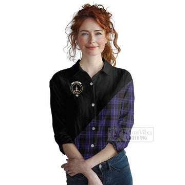 Dunlop Tartan Women's Casual Shirt with Family Crest and Military Logo Style