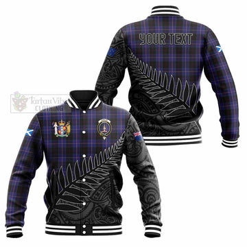 Dunlop Crest Tartan Baseball Jacket with New Zealand Silver Fern Half Style