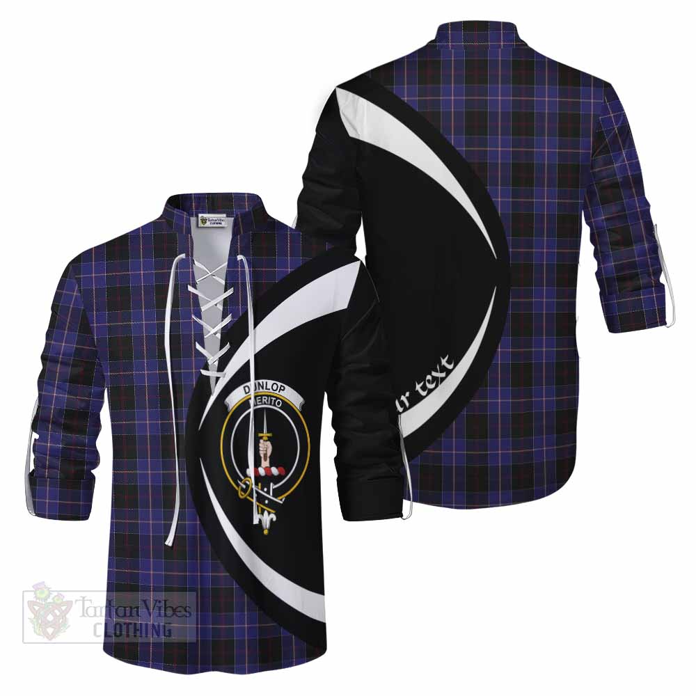 Dunlop Tartan Ghillie Kilt Shirt with Family Crest Circle Style Men - Tartan Vibes Clothing