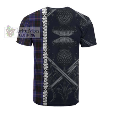 Dunlop Tartan Cotton T-shirt with Family Crest Cross Sword Thistle Celtic Vibes