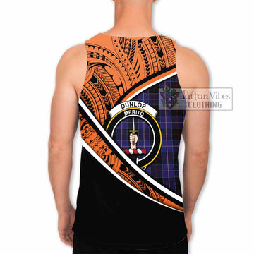 Dunlop Crest Tartan Men's Tank Top with Polynesian Vibes Style - Orange Version