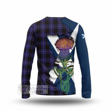 Dunlop Tartan Family Crest Long Sleeve T-Shirt Scottish Thistle Celtic Inspired - Tartan Vibes Clothing