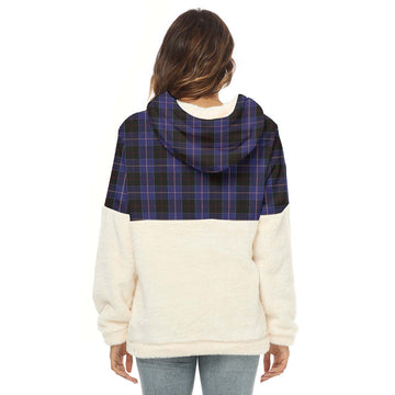 Dunlop Tartan Women's Borg Fleece Hoodie With Half Zip