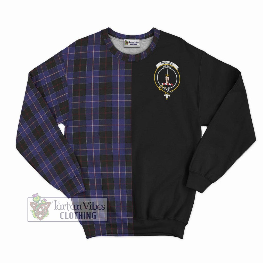 Dunlop Tartan Sweatshirt with Family Crest and Half Of Me Style - Tartanvibesclothing Shop