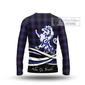 Dunlop Tartan Long Sleeve T-Shirt with Alba Gu Brath Regal Lion Emblem