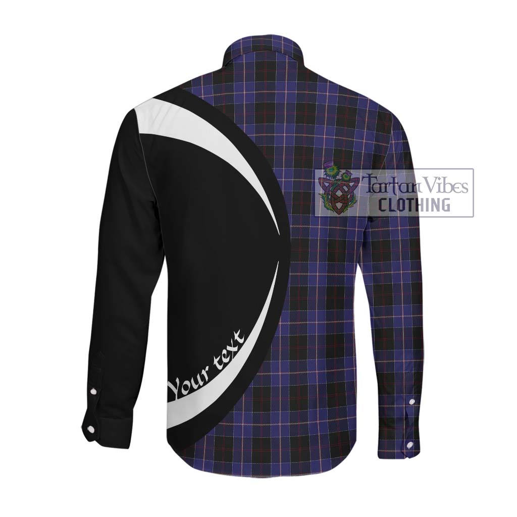 Dunlop Tartan Long Sleeve Button Up with Family Crest Circle Style Men's Shirt - Tartan Vibes Clothing