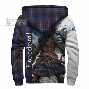 Dunlop Crest Tartan Sherpa Hoodie Inspired by the Freedom of Scottish Warrior