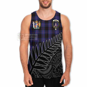 Dunlop Crest Tartan Men's Tank Top with New Zealand Silver Fern Half Style