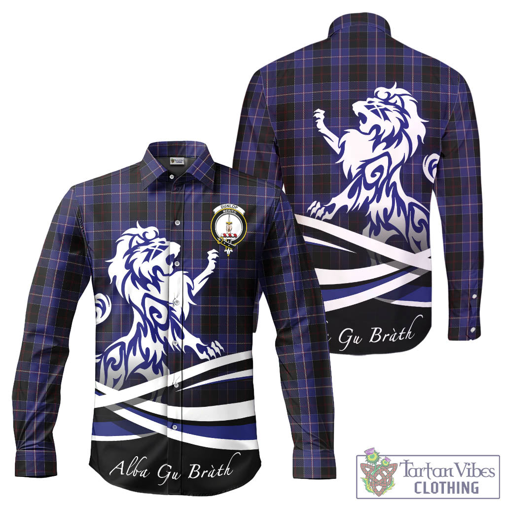 dunlop-tartan-long-sleeve-button-up-shirt-with-alba-gu-brath-regal-lion-emblem