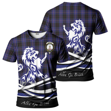 Dunlop Tartan T-Shirt with Alba Gu Brath Regal Lion Emblem