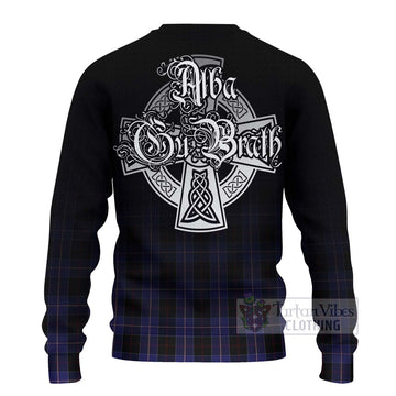 Dunlop Tartan Ugly Sweater Featuring Alba Gu Brath Family Crest Celtic Inspired