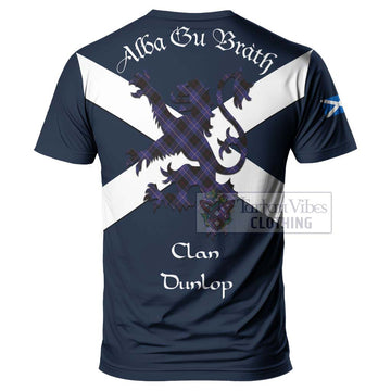 Dunlop Tartan Lion Rampant T-Shirt Proudly Display Your Heritage with Alba Gu Brath and Clan Name