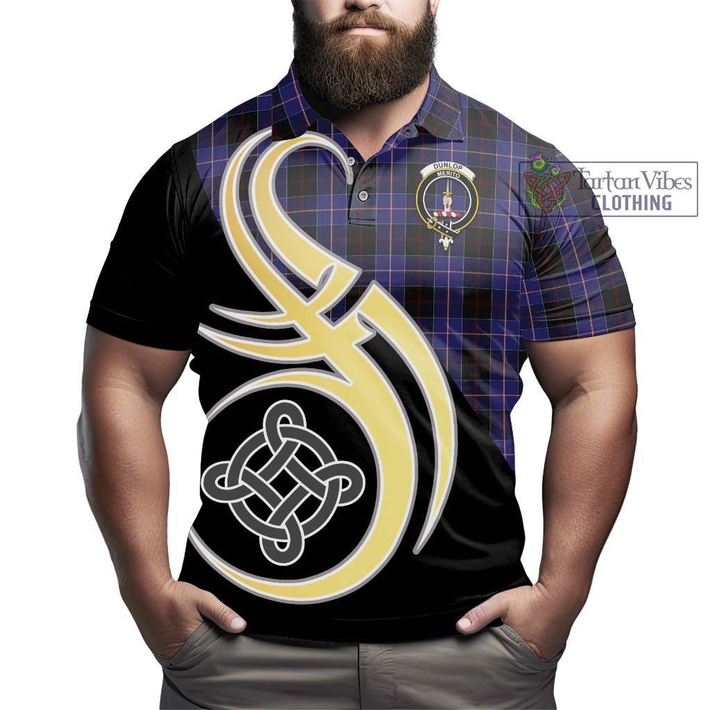 Dunlop Tartan Polo Shirt with Family Crest and Celtic Symbol Style - Tartan Vibes Clothing