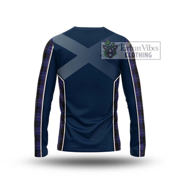 Dunlop Tartan Long Sleeve T-Shirt with Family Crest and Lion Rampant Vibes Sport Style