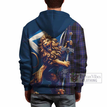 Dunlop Tartan Family Crest Hoodie with Scottish Majestic Lion