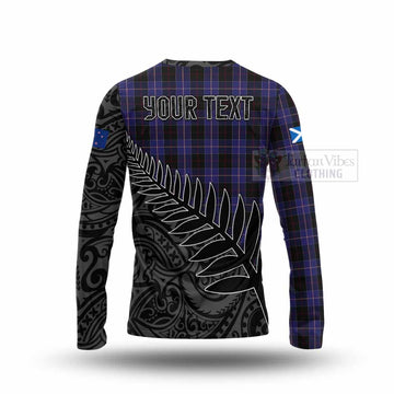 Dunlop Crest Tartan Long Sleeve T-Shirt with New Zealand Silver Fern Half Style