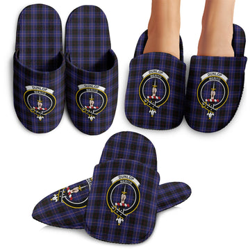 Dunlop Tartan Home Slippers with Family Crest