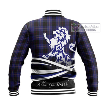 Dunlop Tartan Baseball Jacket with Alba Gu Brath Regal Lion Emblem