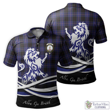 Dunlop Tartan Polo Shirt with Alba Gu Brath Regal Lion Emblem