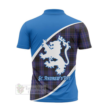 Dunlop Family Crest Tartan Zipper Polo Shirt Celebrate Saint Andrew's Day in Style