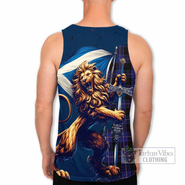 Dunlop Tartan Family Crest Men's Tank Top with Scottish Majestic Lion