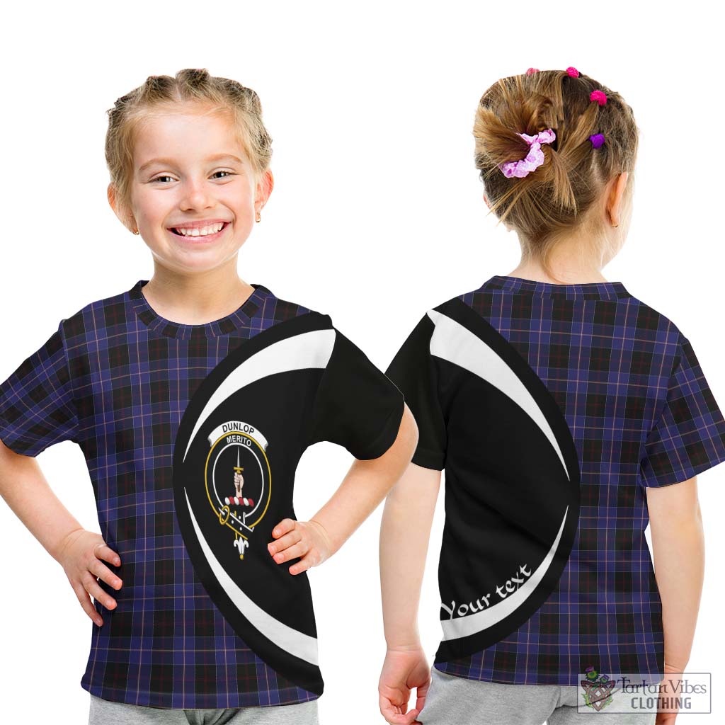 Dunlop Tartan Kid T-Shirt with Family Crest Circle Style - Tartan Vibes Clothing