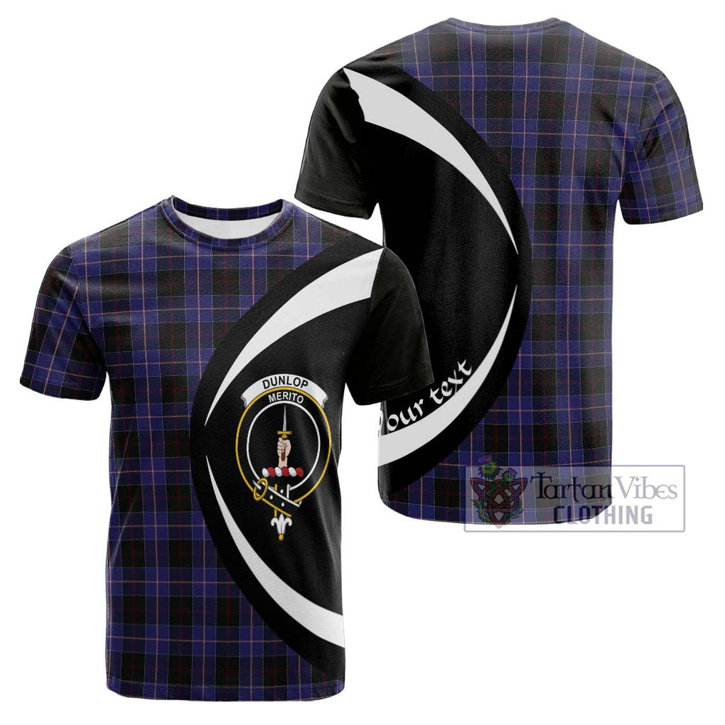 Tartan Vibes Clothing Dunlop Tartan Cotton T-shirt with Family Crest Circle Style