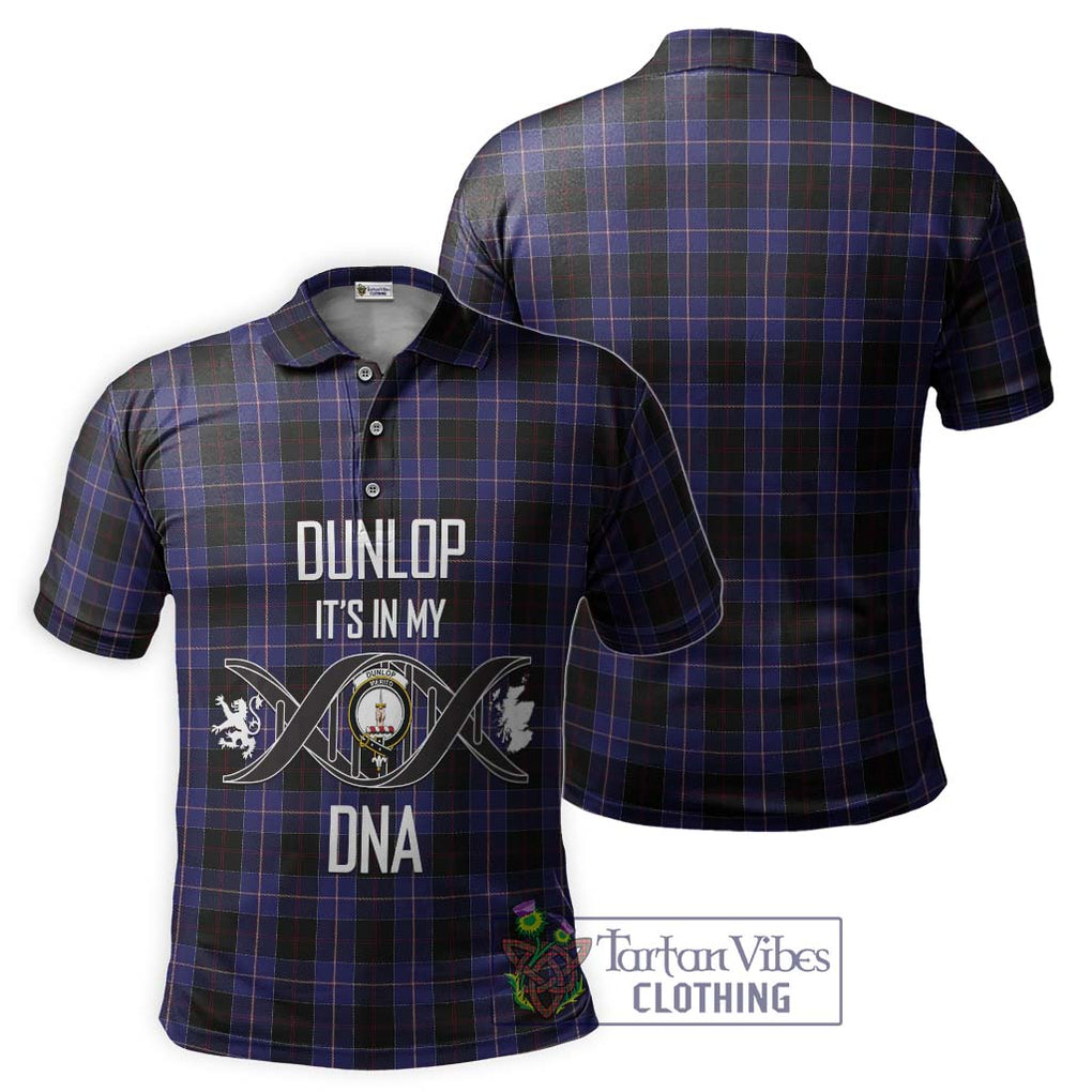 Dunlop Tartan Polo Shirt with Family Crest DNA In Me Style - Tartanvibesclothing Shop