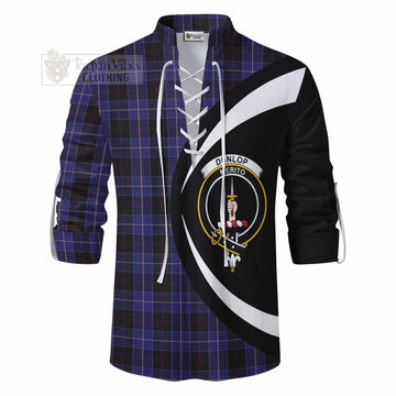 Dunlop Tartan Ghillie Kilt Shirt with Family Crest Circle Style