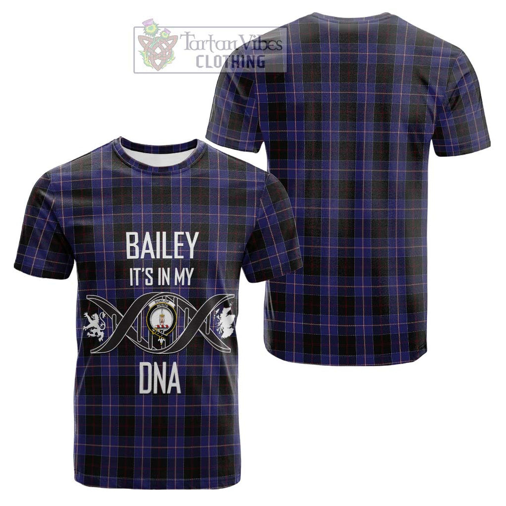 Tartan Vibes Clothing Dunlop Tartan Cotton T-shirt with Family Crest DNA In Me Style