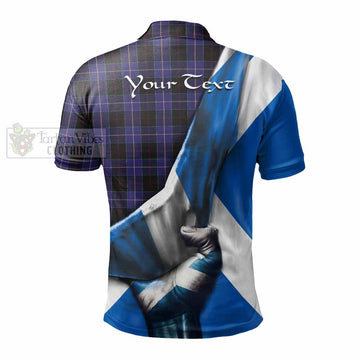 Dunlop Tartan Polo Shirt with Family Crest Scotland Patriotic Style