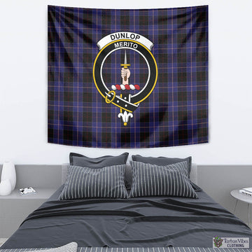 Dunlop Tartan Tapestry Wall Hanging and Home Decor for Room with Family Crest