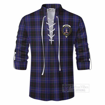 Dunlop Tartan Ghillie Kilt Shirt with Family Crest DNA In Me Style