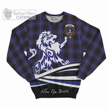 Dunlop Tartan Sweatshirt with Alba Gu Brath Regal Lion Emblem