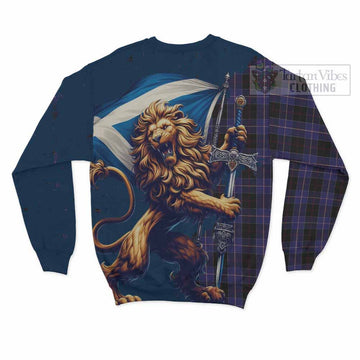 Dunlop Tartan Family Crest Sweatshirt with Scottish Majestic Lion