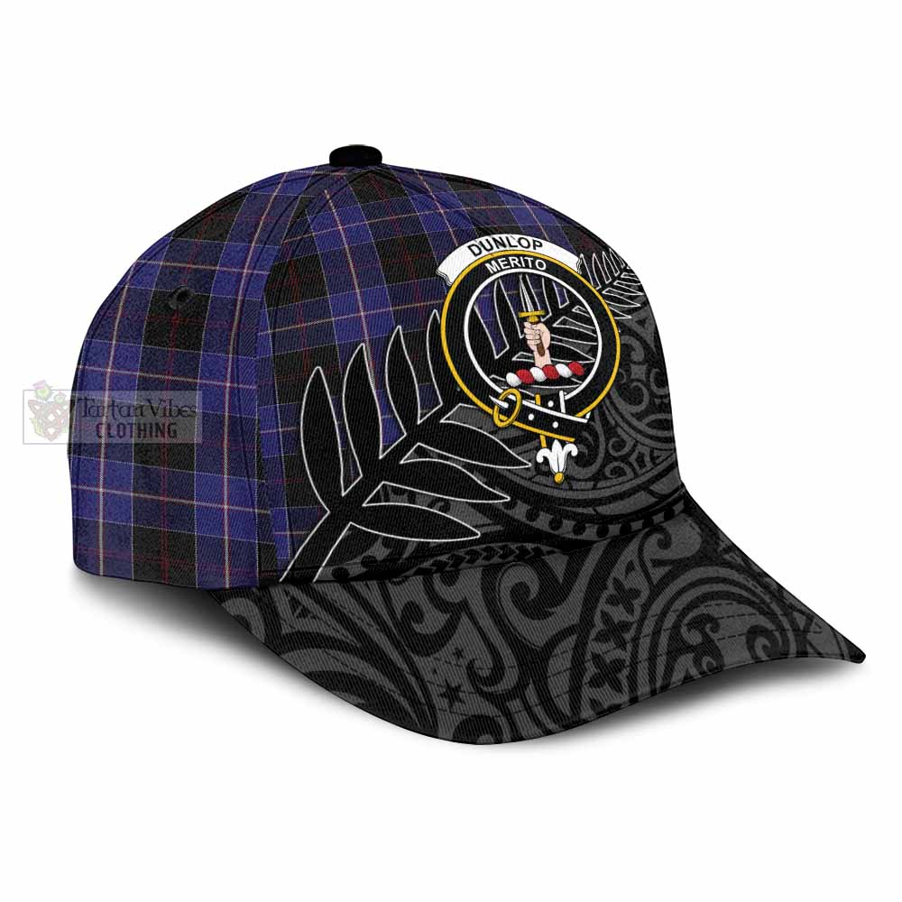 Tartan Vibes Clothing Dunlop Tartan Classic Cap with New Zealand Silver Fern Half Style