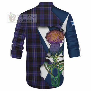 Dunlop Tartan Family Crest Ghillie Kilt Shirt Scottish Thistle Celtic Inspired - Tartan Vibes Clothing