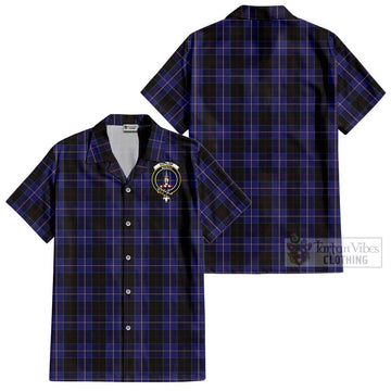 Dunlop Tartan Cotton Hawaiian Shirt with Family Crest