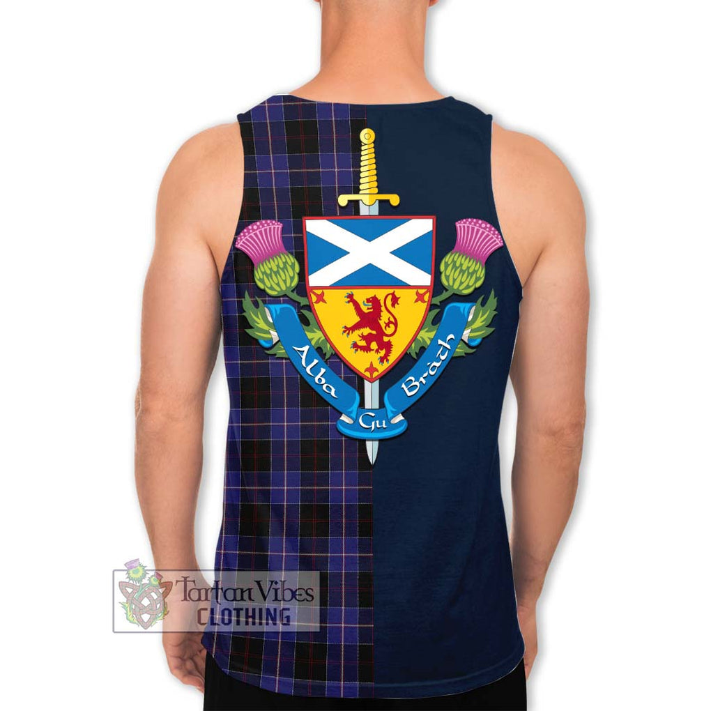 Tartan Vibes Clothing Dunlop Tartan Men's Tank Top with Scottish Lion Royal Arm Half Style