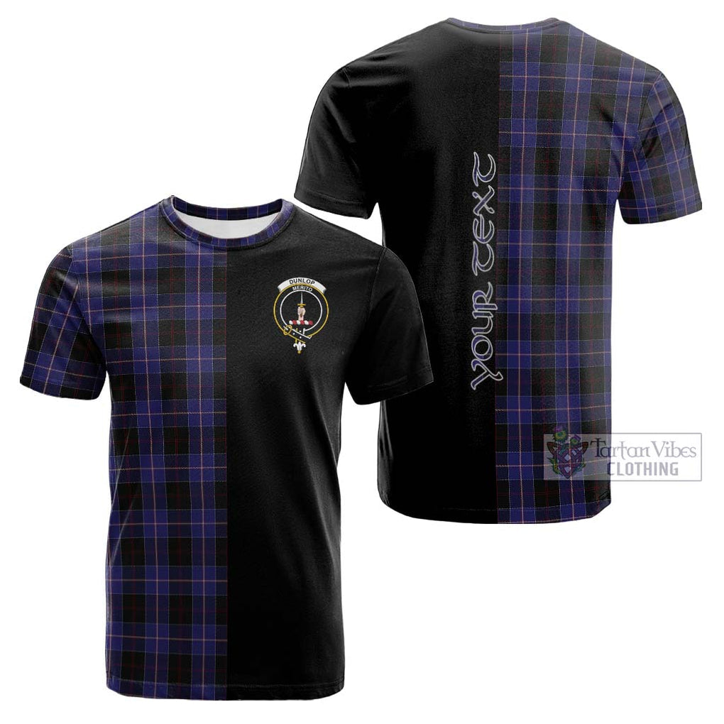 Tartan Vibes Clothing Dunlop Tartan Cotton T-shirt with Family Crest and Half Of Me Style