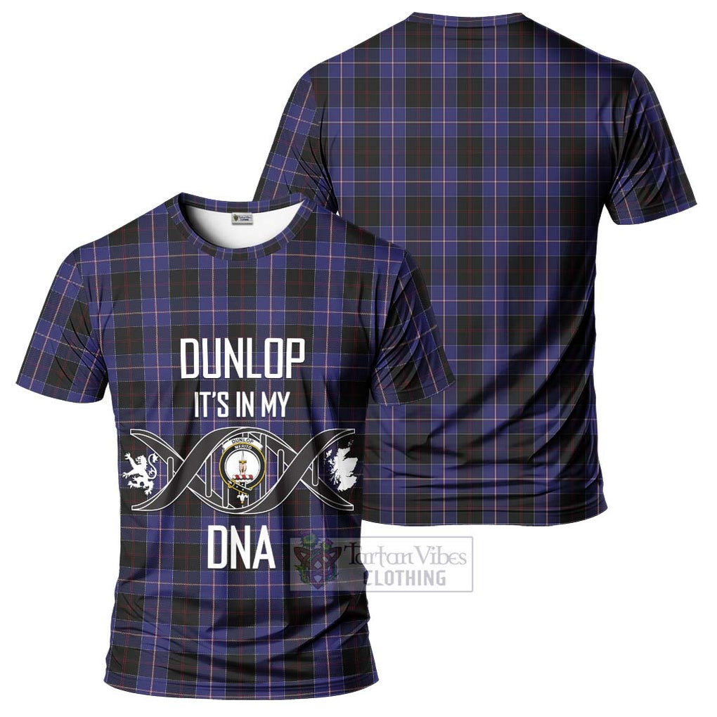 Dunlop Tartan T-Shirt with Family Crest DNA In Me Style - Tartan Vibes Clothing